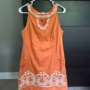 Lilly Pulitzer Orange Dress with White Embroidery